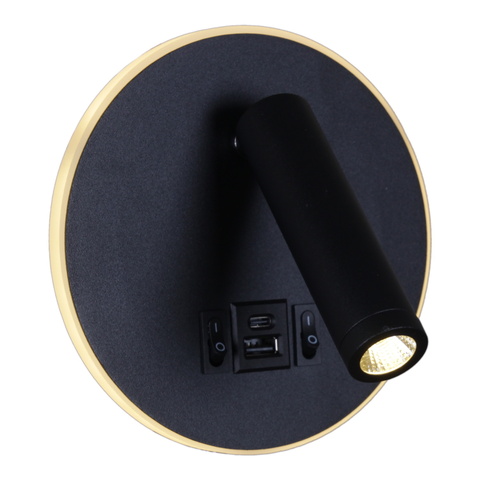 86203-9.2-001KT LED12W+USB BK светильник настенный