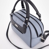 Сумка Саломея 269 гладкий серо-голубой + черный