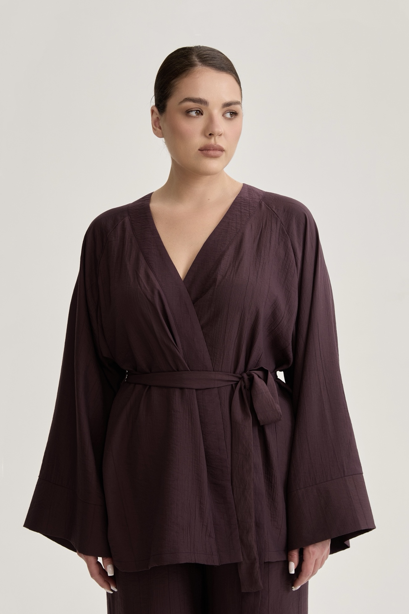 Кимоно из жатой вискозы, трюфель