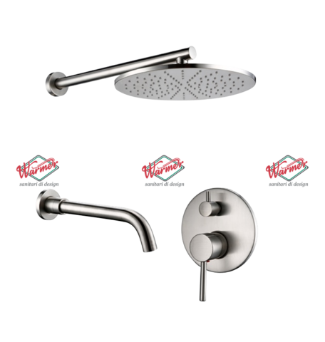 Душевой комплект Warmer Brushed Chrome Line 400100 8D260