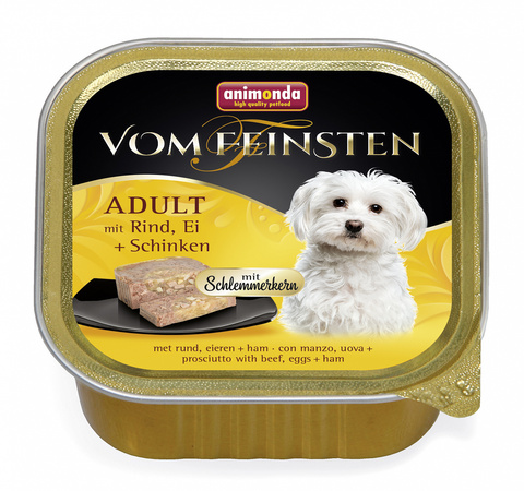 Animonda Gran Vom Feinsten Adult консервы меню д/гурманов с говядиной,яйцом и ветчиной д/собак 150г