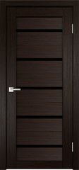 Межкомнатная дверь X-3 / Цвет тон Венге / Остекление "Лакобель черное" / Двери Верда