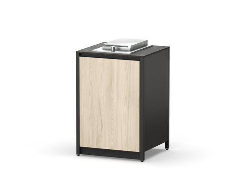 Шкаф напольный с газовой плитой Lounge D-11P, 60 см, дуб сонома/черный мрамор