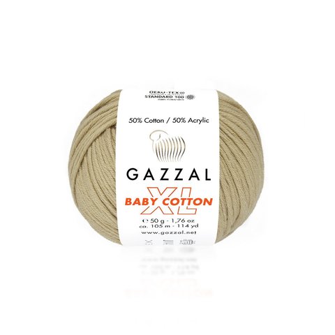 Пряжа Gazzal Baby Cotton XL 3424 беж