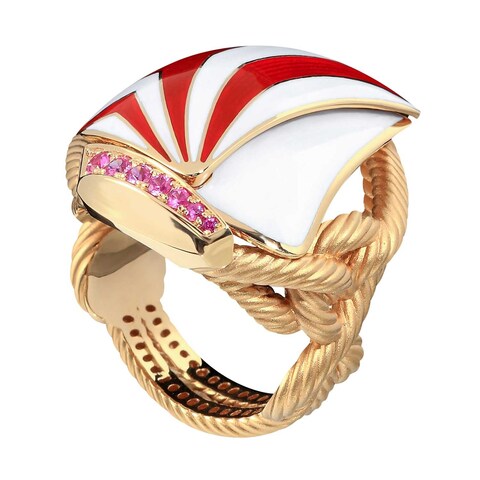 Кольцо Регата с Сапфирами и цветной эмалью, R0297-0/3