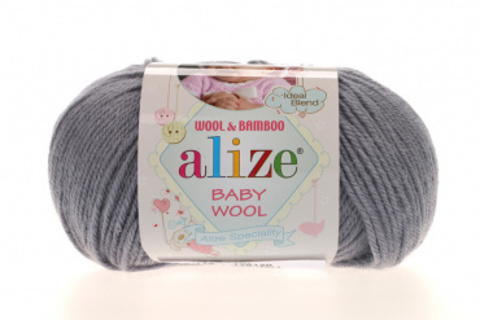 Пряжа Alize "Baby Wool" - (119-Серое небо)