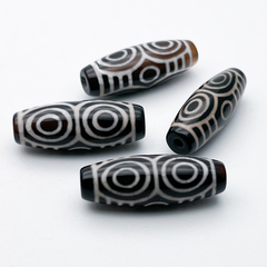 Бусина "Дзи" Дракон, тонированный халцедон, размер около 30*10 мм, цена за 1 шт