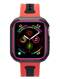Силиконовый чехол Sport Case для Apple Watch 38 мм (Черный с розовым)