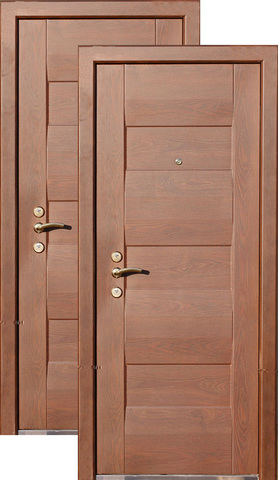 Входная металлическая дверь Новак (орех+орех)  Кайзер из стали 1,5 мм с 1 замком