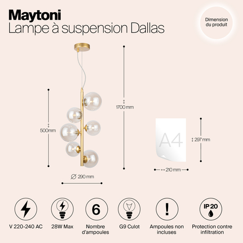 Подвесной светильник Maytoni Dallas MOD545PL-06G
