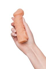 Телесная закрытая насадка с шершавой головкой Cock Sleeve Size S - 13,8 см. - 