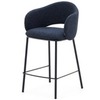 Полубарный стул Maina 65 см, синяя ткань, черные ножки