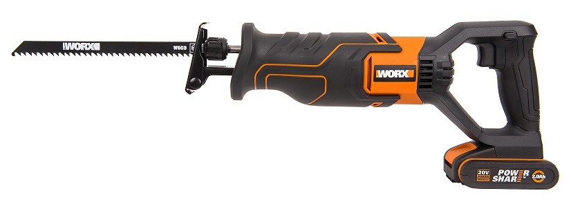 Сабельная пила аккумуляторная WORX WX500, 2Ач х1, ЗУ 2А, сумка