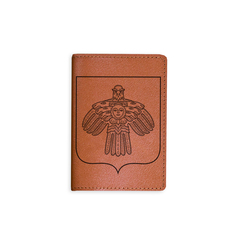 Обложка на паспорт "Герб Коми", рыжая