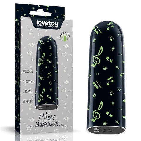 Мини-вибратор Rechargeable Glow-in-the-dark Music Massager - 8,5 см. - Lovetoy LV230222