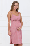 Сорочка для беременных и кормящих 12725 бордовый-серый