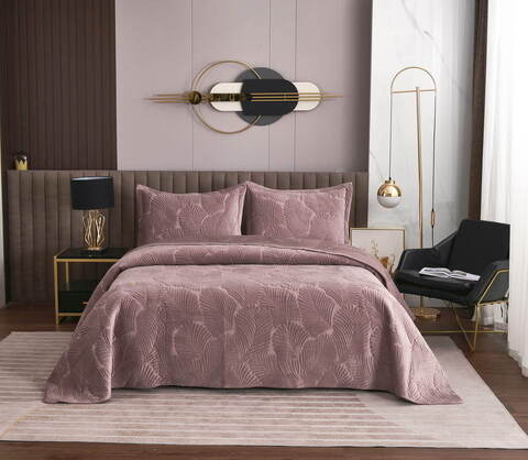 Покрывало 160х220 и наволочка 50х70 Sofi De MarkO Ноэль пепельная роза