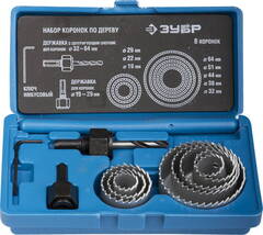 ЗУБР 8 шт, 19-64 мм, набор коронок по дереву (2955-H11)