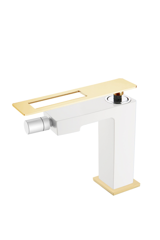 Boheme Q 146-WG Смеситель для биде, цвет: белый глянец/золотой