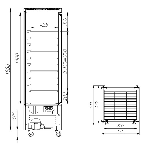 Шкаф кондитерский POLUS D4 VM 400-1 (R400C Сarboma Люкс) (0109-0102 (коричнево-золотой))