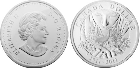 1 доллар Парки Канады. 100 лет организации. Канада. 2011 год