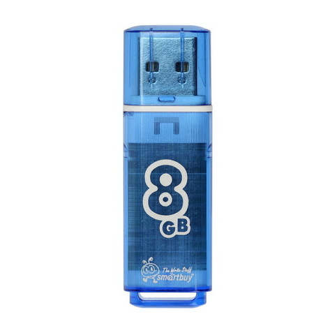 Флешка 8 GB USB 2.0 SmartBuy Glossy (Синий)