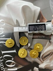 Пуговицы круглые текстурные с ракушкой матовое золото Скиап.