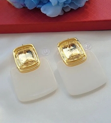 30322 - Серьги крупные с подвесками квадратами YSL style