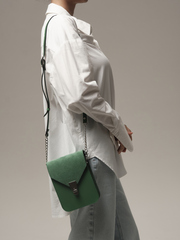 Сумка замшевая кросс-боди зеленая