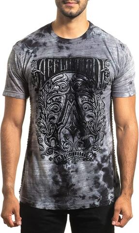 Affliction | Футболка мужская Historic Iron Tee Grey A24431 перед