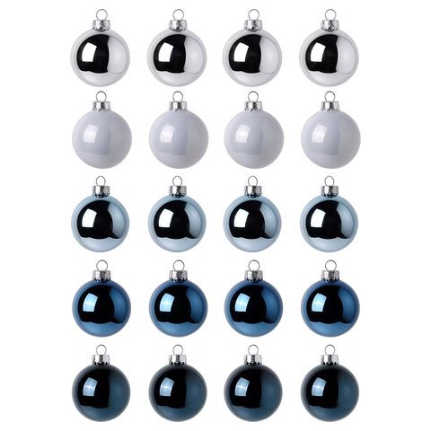 Набор ёлочных украшений (шар) Vintertid , 20 шт, 6 см, пластик, синий/серебристый