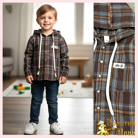 Рубашка с капюшоном м (4-8) 251204-W2034