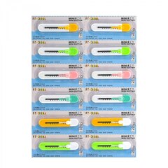 
          Нож канцелярский Alingar, 9 мм, с механической фиксацией лезвия, цветной пластик. корпус, ассорти, блистер