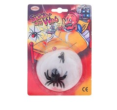 Паутина белая, 2 черных паука