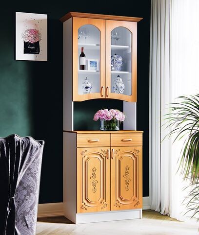 Буфет 2-х створчатый Лиза-2 (Ольха матовый, Белый)