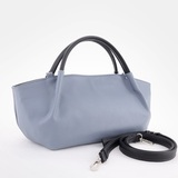 Сумка Саломея 362 гладкий серо-голубой + черный