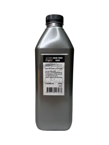 Тонер для HP Color LJ CP 1215, 1515, 1525, СМ1312, CM1415, CP1025, 2025 (фл,500,черный ,Chemical) Silver ATM