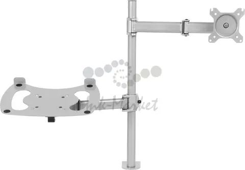 Кронштейн для монитора/ноутбука Cactus CS-VM-LH07-AL серебряный 13"-27" макс.8кг настольный поворот и наклон