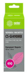 Чернила Cactus CS-GI490MB GI-490 Пурпурный / Magenta 100мл для Canon Pixma G1400/G2400/G3400