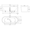 BelBagno BB71-1800-BIANCO Акриловая ванна с белым сливом, с переливом, BelBagno BB71-1800-BIANCO, 1800x800x600