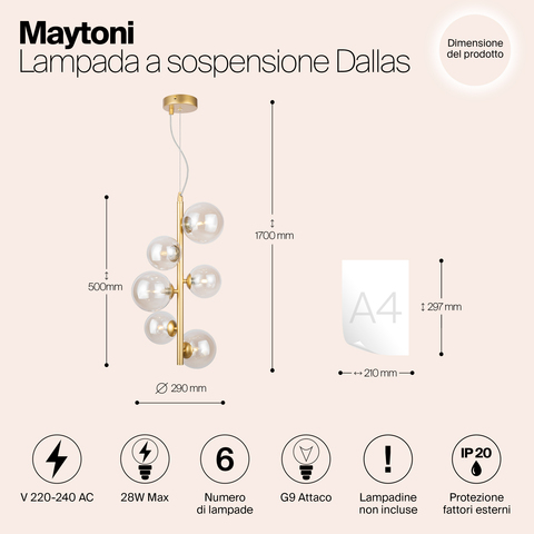 Подвесной светильник Maytoni Dallas MOD545PL-06G