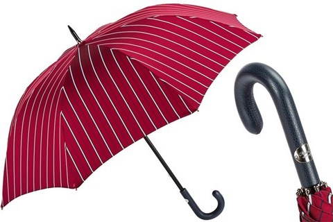 Зонт-трость Pasotti Large Striped Umbrella, Leather Handle, Италия