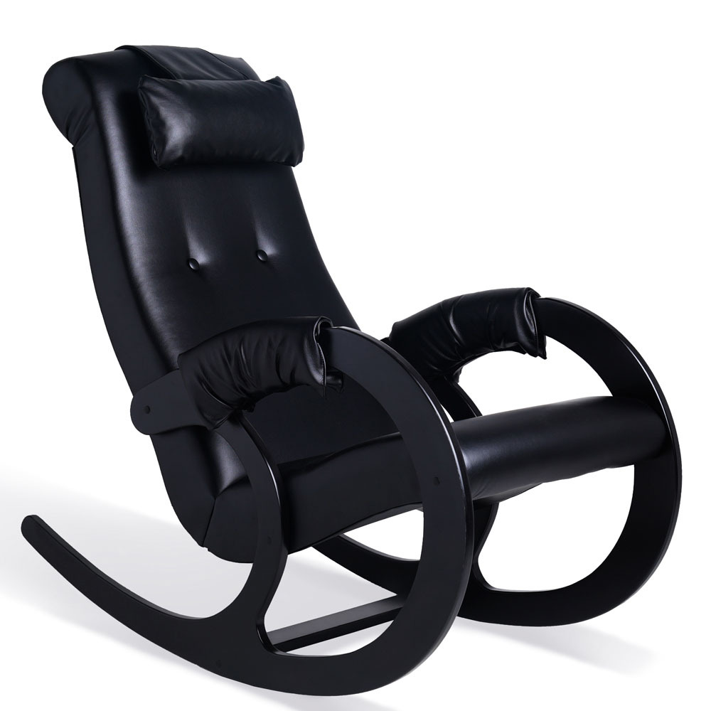 Кресла-качалки Кресло-качалка Блюз Экокожа (Черный) bluz-black-1.jpg