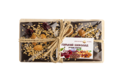 Горький Шоколад ручной работы с семенами льна, миндалём и вишней "Монастырский гостинец" 100г