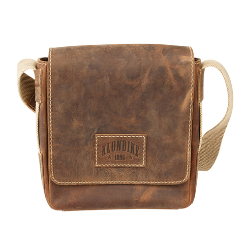 Наплечная сумка-планшет Klondike Native, цвет коричневый, телячья кожа, 24х23х7 см. (KD1127-03) - Wenger-Victorinox.Ru