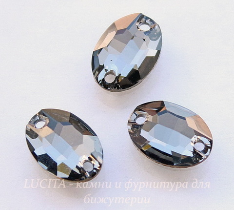 3210 Пришивные стразы Сваровски овальные Crystal Silver Night (10х7 мм) (39)