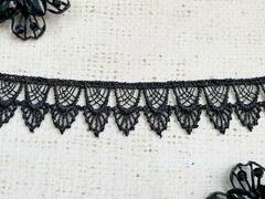 Кружево плетеное, ш. 2,5 см, чёрный