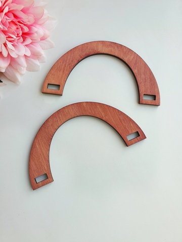 A set of handles for a bag (2pcs), semicircle 19x10 cm, 6 mm, tinted, color Oak