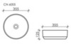 Умывальник чаша накладная круглая Element 355*355*125мм Ceramica Nova CN6005