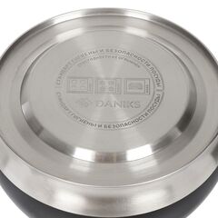 Чайник нерж, 3 л, свист, ручк с силик покр, Daniks, чер, MSY-A060B